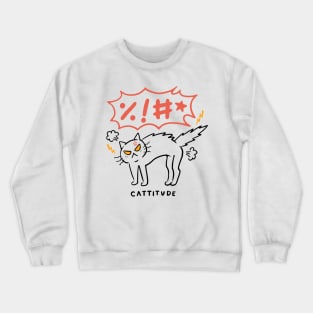 Cattitude Back Print Crewneck Sweatshirt